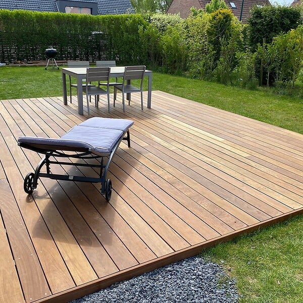TERRASSEENBOIS - Kit terrasse bois exotique IPE pour 40 m², Lames 0,95 m, lambourdes 1,55 m et visserie Inox. - large