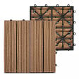 OVIALA - Lot de 8 dalles clipsables en bois synthétique marron clair - Padang - vignette