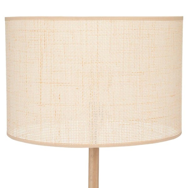 ATMOSPHERA - Lampadaire en Bois de Pin et Abat-jour Beige naturel tressé H 149.5 cm - large