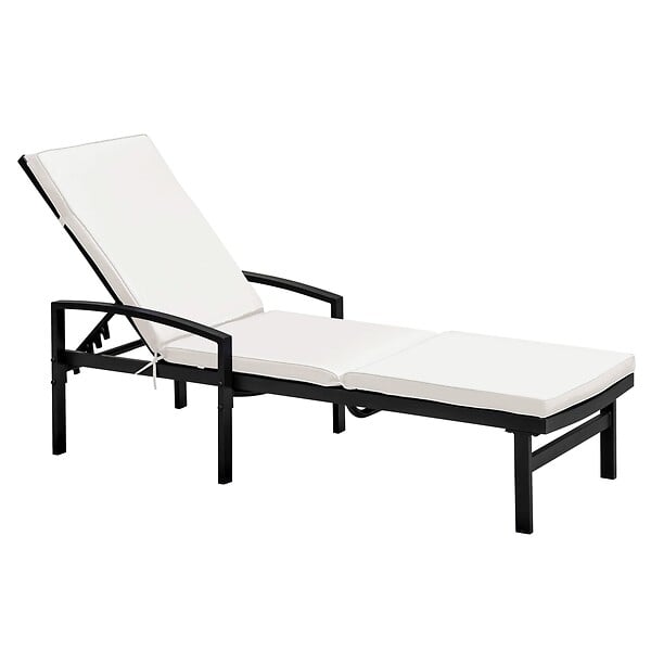OVIALA - Coussin bain de soleil polyester écru 186x53x5 cm - Picchu - large