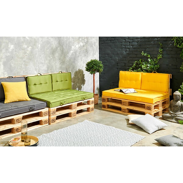 OVIALA - Coussin pour palette matelassé vert 120 x 80cm - Cuzco - large