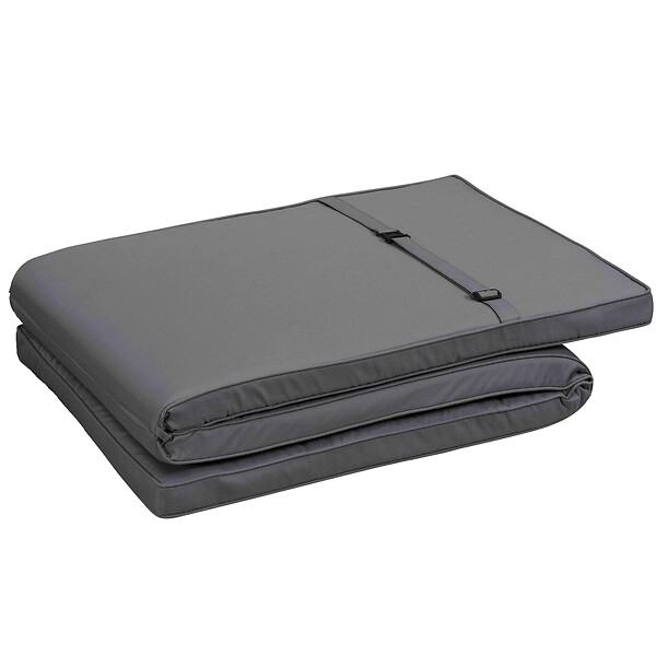 OVIALA - Coussin bain de soleil polyester gris 186x53x5 cm - Picchu - large