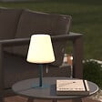 ATMOSPHERA - Lampe d'extérieur LED  rechargeable USB base acier Bleu D 16 x H 30 cm - vignette