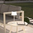 ATMOSPHERA - Lampe d'extérieur LED rechargeable USB ou Solaire base acier Blanc D 13 x H 30 cm - vignette