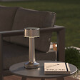 ATMOSPHERA - Lampe d'extérieur LED rechargeable USB en acier Argent effet brossé D 9 x H 21.5 cm - vignette