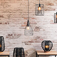 ATMOSPHERA - Luminaire Suspension en Métal filaire Noir D 19.5 cm - vignette