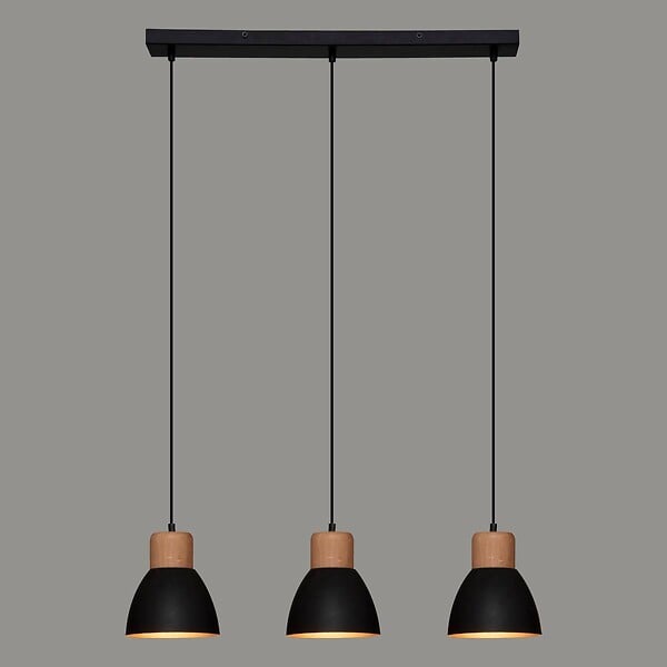 ATMOSPHERA - Luminaire Suspension 3 Lampes en métal Noir H 100 cm - large