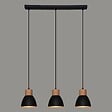 ATMOSPHERA - Luminaire Suspension 3 Lampes en métal Noir H 100 cm - vignette