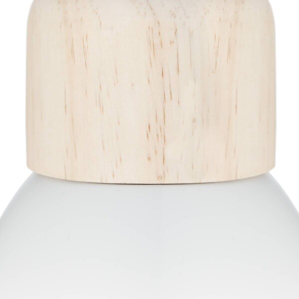 ATMOSPHERA - Luminaire Suspension en Bois et Métal Blanc D 15 cm - large