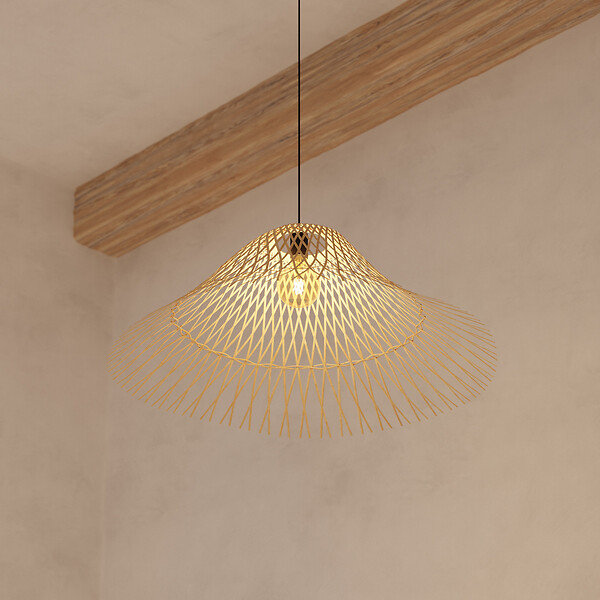ATMOSPHERA - Grande Luminaire Suspension en Bambou naturel D 76 cm - large