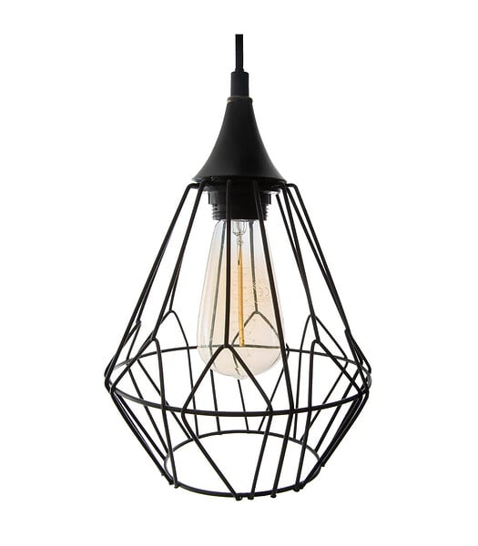 ATMOSPHERA - Luminaire Lustre 3 Suspensions en Métal filaire Noir - large