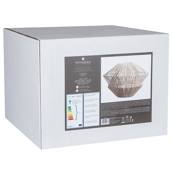 ATMOSPHERA - Luminaire Suspension en Rotin naturel D 45 cm - large