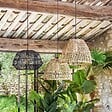 ATMOSPHERA - Luminaire Suspension Conique en Rotin D 33 cm - vignette