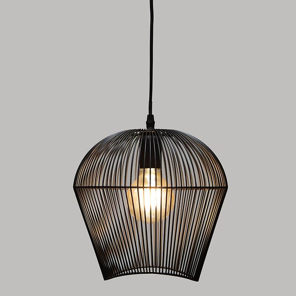 ATMOSPHERA - Luminaire Suspension en Métal filaire Noir D 26 cm - large