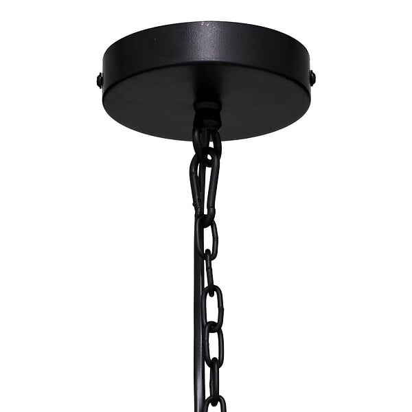 ATMOSPHERA - Luminaire Suspension en Métal Noir et Bois D 23 cm - large