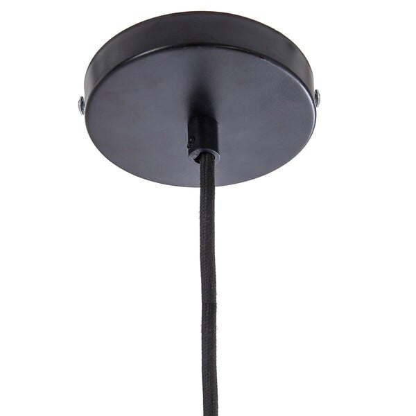 ATMOSPHERA - Luminaire Suspension en Métal Filaire Noir et Rotin D 35 cm - large