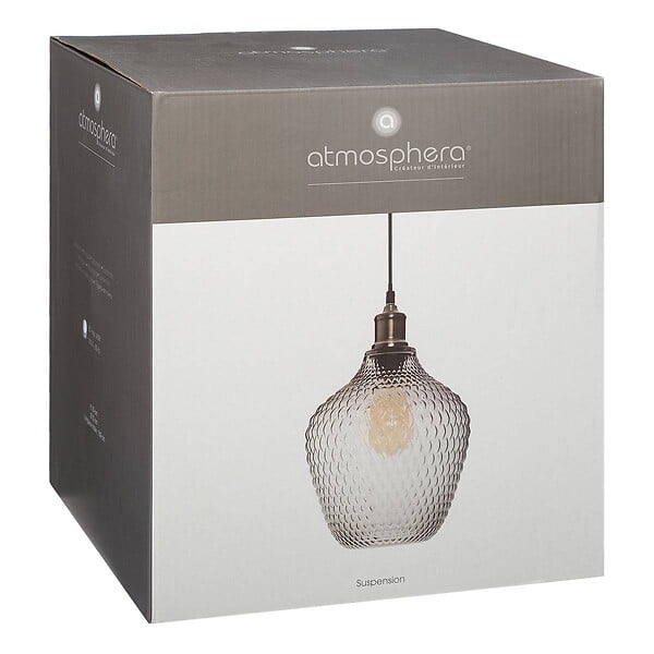 ATMOSPHERA - Luminaire Suspension en Verre Fumé D 21 cm - large