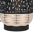 ATMOSPHERA - Lampe à poser en Rotin et métal Noir H 30 cm - vignette
