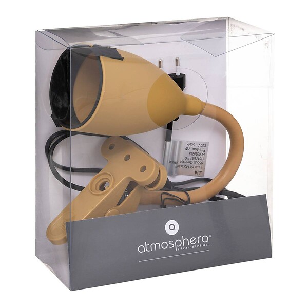 ATMOSPHERA - Lampe Pince en silicone et métal Ocre - large