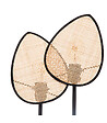 ATMOSPHERA - Lampe à poser en Cannage de Rotin et métal Noir H 44 cm - vignette