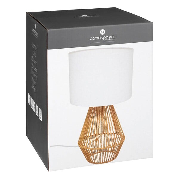 ATMOSPHERA - Lampe à poser en Coton et Métal H 40 cm - large