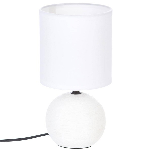 ATMOSPHERA - Lampe en Céramique Pied Boule striée Blanc - large