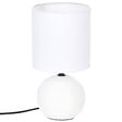 ATMOSPHERA - Lampe en Céramique Pied Boule striée Blanc - vignette
