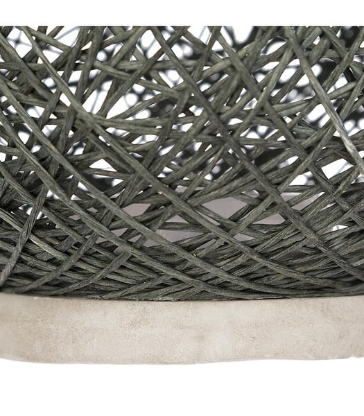 ATMOSPHERA - Lampe à poser Boule Grise sur socle ciment D 18 cm - large