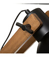 ATMOSPHERA - Lampadaire Pied en Bois et Abat-jour en métal Noir H 158 cm - vignette