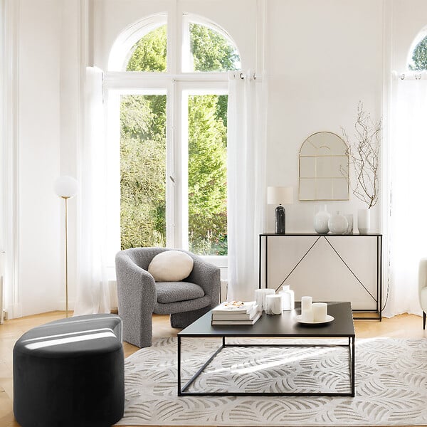 ATMOSPHERA - Lampadaire en métal Doré et Verre H 134 cm - large