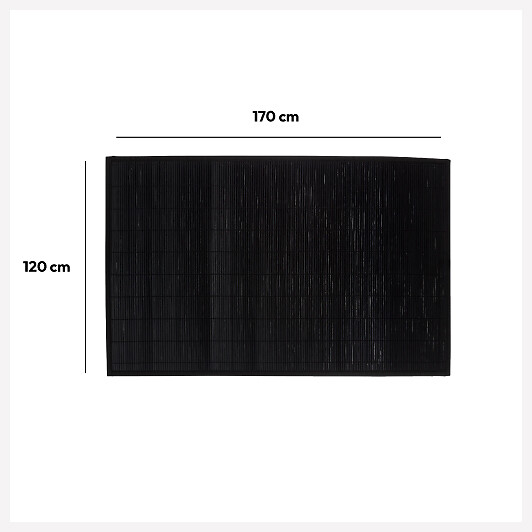 5 FIVE SIMPLY SMART - Tapis de Bain Lattes en Bambou Noir 120 x 170 cm - large