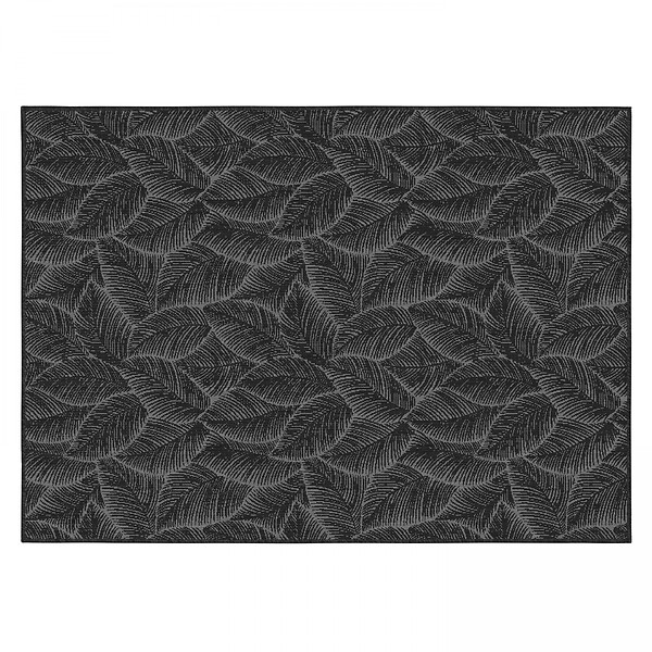 OVIALA - Tapis d'extérieur en polypropylène 120 x 170 cm noir - Folia - large