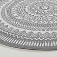OVIALA - Tapis rond polypropylène gris 160cm - Mandala - vignette