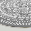 OVIALA - Tapis rond polypropylène gris 120cm - Mandala - vignette