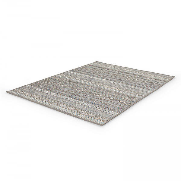 OVIALA - Tapis rectangulaire en polypropylène 200x290 cm gris - Urda - large
