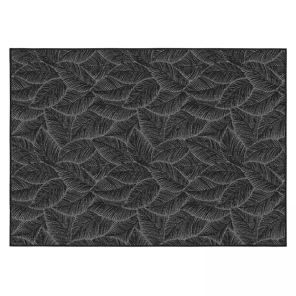 OVIALA - Tapis d'extérieur en polypropylène 160 x 230 cm noir - Folia - large