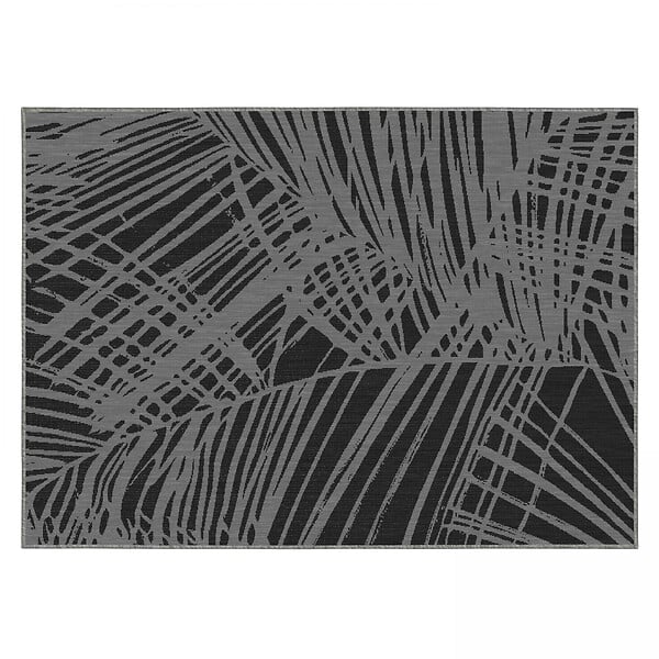 OVIALA - Tapis d'extérieur en polypropylène 200 x 290 cm noir - Palmio - large