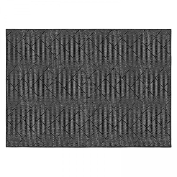 OVIALA - Tapis d'extérieur en polypropylène 120 x 170 cm noir - Dioma - large