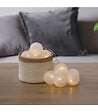 ATMOSPHERA - Guirlande décorative à piles 10 LED Boules en Coton Blanc D 6 x L 165 cm - vignette