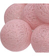 ATMOSPHERA - Guirlande décorative lumineuse 20 LED Boules en Coton Rose D 6 x L 435 cm - vignette