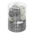 ATMOSPHERA - Guirlande décorative à piles 16 LED Boules en Coton D 3,5 x L 255 cm - Gris et Noir - vignette