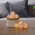 ATMOSPHERA - Guirlande décorative à piles 10 LED Boules en Coton Rose D 6 x L 165 cm - vignette