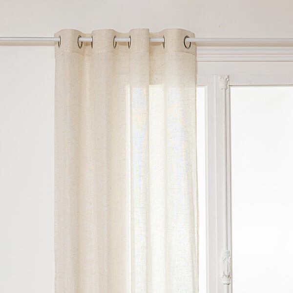 ATMOSPHERA - Voilage à œillets Beige aspect Lin 140 x 240 cm - large