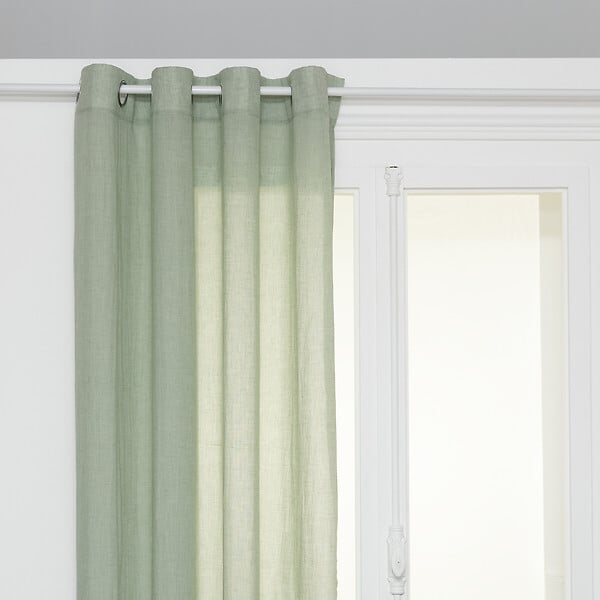 ATMOSPHERA - Voilage à œillets en polyester et coton Vert céladon 135 x 240 cm - large