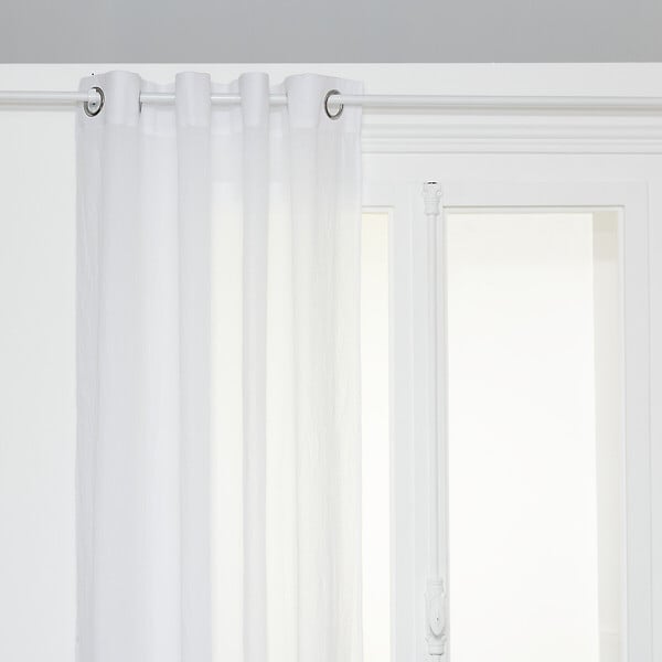 ATMOSPHERA - Voilage à œillets en polyester et coton Blanc 135 x 240 cm - large
