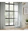 ATMOSPHERA - Voilage à œillets Gris motif Brodé 140 x 240 cm - vignette