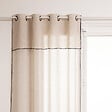 ATMOSPHERA - Voilage à œillets Beige Lin avec volant et liseré Noir 140 x 240 cm - vignette