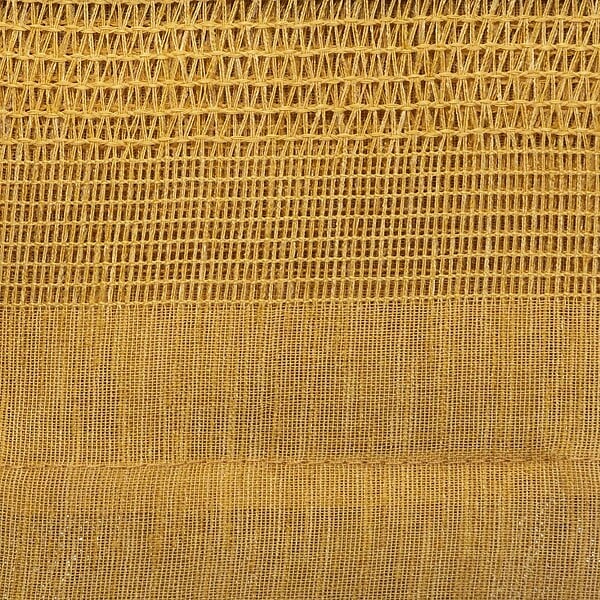 ATMOSPHERA - Voilage à œillets Ocre effet lin avec motifs ajourés 140 x 240 cm - large