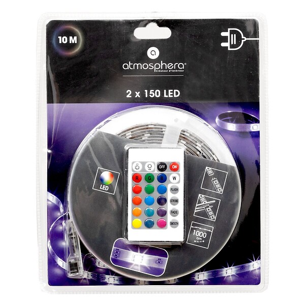 ATMOSPHERA - Ruban LED à variation de couleurs 300 LED sur 10M avec Télécommande - large