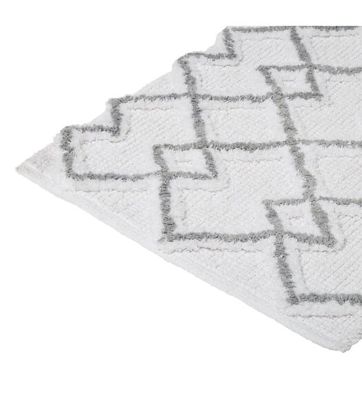 5 FIVE SIMPLY SMART - Tapis de salle de Bain en Coton déco Ethnique Gris 50 x 75 cm - large